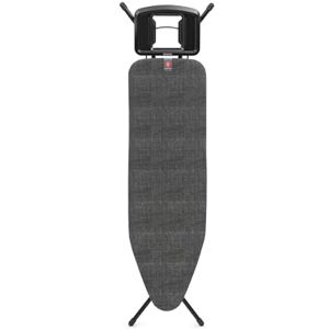 Brabantia Ironing Board B, 124x38cm Denim Black 100% Fairtrade Cotton Stable & Anti-Wobble Frame Foldable with Adjustable Height & Solid Steam Iron Rest Fairtrade & C2C Certified Brabantia Ironing Board B, 124x38cm Denim Black 100% Fairtrade Cotton Stable & Anti-Wobble Frame Foldable with Adjustable Height & Solid Steam Iron Rest Fairtrade & C2C Certified