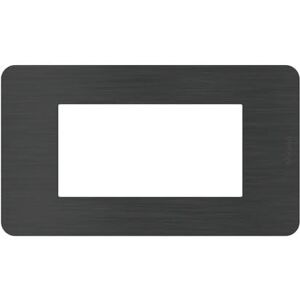 Bticino MatixGO Technopolymer Material Plate Black Nickel JA4804EN MatixGO Plate 4 modules Bticino MatixGO Technopolymer Material Plate Black Nickel JA4804EN MatixGO Plate 4 modules