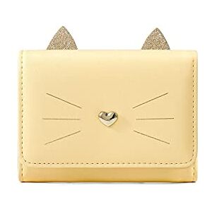 ZXSXDSAX Wallet for Women Fashion Ladies Wallet Cute Cat Face Wallet Small Card Bag 30% Women Short Wallet(Color:Yellow) ZXSXDSAX Wallet for Women Fashion Ladies Wallet Cute Cat Face Wallet Small Card Bag 30% Women Short Wallet(Color:Yellow)