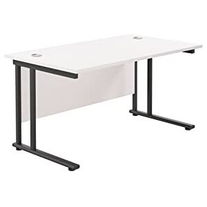 Office Hippo Heavy Duty Rectangular Cantilever Office Desk, Home Office Desk, Office Table, Integrated Cable Ports, PC Desk For Office or Home, 5 Yr Wty Black Frame/White Top, 120cm x 80cm Office Hippo Heavy Duty Rectangular Cantilever Office Desk, Home Office Desk, Office Table, Integrated Cable Ports, PC Desk For Office or Home, 5 Yr Wty Black Frame/White Top, 120cm x 80cm