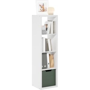 Furinno Cubicle Open Back Decorative Verticle Cube Storage Organizer, 4-Cube, White Furinno Cubicle Open Back Decorative Verticle Cube Storage Organizer, 4-Cube, White