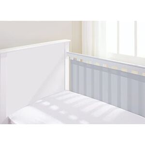 BreathableBaby AirflowBaby, Essential 2mm Breathable Mesh Liner For Cots with 120x60cm or 140x70cm Mattress, Grey, 35cm Tall Style Covers 2 Sides, Non-Padded Single Layer Cot Bumper Alternative, Safety Tested BreathableBaby AirflowBaby, Essential 2mm Breathable Mesh Liner For Cots with 120x60cm or 140x70cm Mattress, Grey, 35cm Tall Style Covers 2 Sides, Non-Padded Single Layer Cot Bumper Alternative, Safety Tested