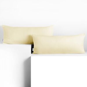 DecoKing 2 Pillowcases 40 x 120 cm Jersey 100% Combed Cotton Zip Cream Amber DecoKing 2 Pillowcases 40 x 120 cm Jersey 100% Combed Cotton Zip Cream Amber