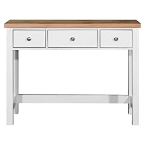 TAD TIMBER ART DESIGN UK Astbury 3 Drawer Dressing Table Vanity Makeup Desk White and Oak TAD TIMBER ART DESIGN UK Astbury 3 Drawer Dressing Table Vanity Makeup Desk White and Oak