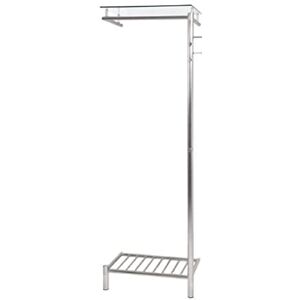 HAKU Möbel wall coat rack, metal, stainless steel look, W 66 x D 39 x H 192 cm HAKU Möbel wall coat rack, metal, stainless steel look, W 66 x D 39 x H 192 cm