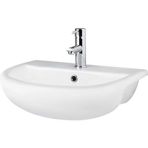 Hudson Reed Modern Bathroom Curved Semi Recessed Basin, 170mm x 500mm x 390mm, White, NCH305A Hudson Reed Modern Bathroom Curved Semi Recessed Basin, 170mm x 500mm x 390mm, White, NCH305A