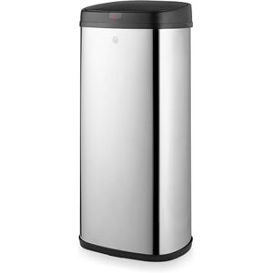 Swan Townhouse Square Sensor Bin with Hands-Free Opening Using Motion Sensor Technology, Bin Liner Retainer Ring, Steel Body, Large 50L Capacity, Stainless Steel Swan Townhouse Square Sensor Bin with Hands-Free Opening Using Motion Sensor Technology, Bin Liner Retainer Ring, Steel Body, Large 50L Capacity, Stainless Steel