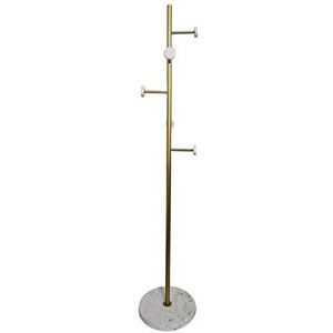 ASPECT Angelo Entryway Coat Stand With Marble Base,Gold/White ASPECT Angelo Entryway Coat Stand With Marble Base,Gold/White