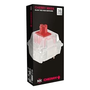 CHERRY MX2A RGB SILENT RED Switch Kit, 36 Mechanical Keyboard Switches, for DIY, Hot Swap, Gaming Keyboard, Linear Switch without Click, Smooth & Quiet CHERRY MX2A RGB SILENT RED Switch Kit, 36 Mechanical Keyboard Switches, for DIY, Hot Swap, Gaming Keyboard, Linear Switch without Click, Smooth & Quiet