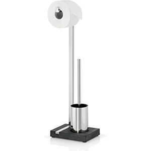 blomus Stainless Steel/Polystone Menoto Toiletpaper Holder and Brush, Polished blomus Stainless Steel/Polystone Menoto Toiletpaper Holder and Brush, Polished