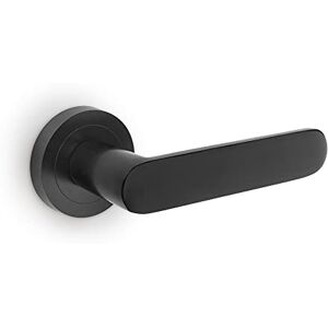 Emuca Internal Door Handles, Set of Internal Door Handles with D.50 mm (1,96 inch) Rose, Aluminium, Black. Emuca Internal Door Handles, Set of Internal Door Handles with D.50 mm (1,96 inch) Rose, Aluminium, Black.