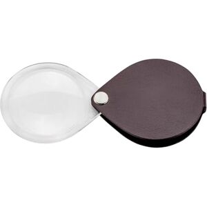 Eschenbach Classic Optic Folding Magnifier with 3.5X Magnification and Lens Diameter 60 mm with Round Leather Case in Burgundy Red Eschenbach Classic Optic Folding Magnifier with 3.5X Magnification and Lens Diameter 60 mm with Round Leather Case in Burgundy Red