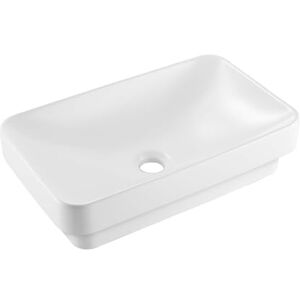 VEVOR Semi Recessed Bathroom Sink, 19.29 x 12.01 Inch Rectangular White Ceramic Vessel Sink with 1-3/4 Inch Drain Hole, Drop in Modern Lavatory Vanity Bath Wash Bowl Basin, Rectangle for Small Space VEVOR Semi Recessed Bathroom Sink, 19.29 x 12.01 Inch Rectangular White Ceramic Vessel Sink with 1-3/4 Inch Drain Hole, Drop in Modern Lavatory Vanity Bath Wash Bowl Basin, Rectangle for Small Space