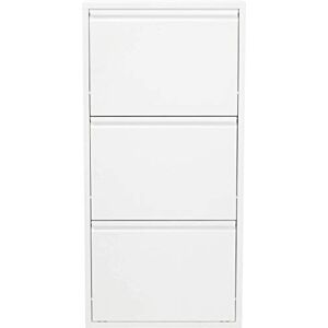 KARE Design Shoe Container Caruso 3 White, Space-Saving, Shoe Cubboard, 3 Tipping Compartments, Space for 6 Pairs of Shoes, Hallway, Floor, Steel Powder-Coated, 103x50x14cm (H/W/D) KARE Design Shoe Container Caruso 3 White, Space-Saving, Shoe Cubboard, 3 Tipping Compartments, Space for 6 Pairs of Shoes, Hallway, Floor, Steel Powder-Coated, 103x50x14cm (H/W/D)