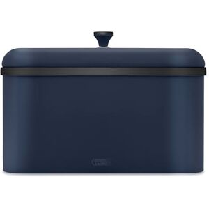 Tower Sera Bread Bin with Removable Lid, Carbon Steel Body, Midnight Blue with Smoked Black Trim Tower Sera Bread Bin with Removable Lid, Carbon Steel Body, Midnight Blue with Smoked Black Trim
