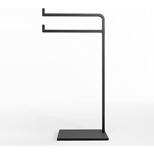 HB Design Co. Black Free-Standing Hand Towel Holder 17 Inch Tall for Bathroom Counter, Non-Slip Base, Holds Two Full-Size Towels HB Design Co. Black Free-Standing Hand Towel Holder 17 Inch Tall for Bathroom Counter, Non-Slip Base, Holds Two Full-Size Towels