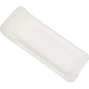 Papstar Pure 11030 250 Cardboard Plate 8 x 21 cm Rectangular White with Tab for Holding Papstar Pure 11030 250 Cardboard Plate 8 x 21 cm Rectangular White with Tab for Holding
