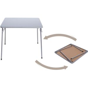 FurnitureR Folding Table with PU Padded Tabletop, Portable Multifunctional for Indoor/Outdoor Home Parties Picnics and Games,86x86x71cm,Grey FurnitureR Folding Table with PU Padded Tabletop, Portable Multifunctional for Indoor/Outdoor Home Parties Picnics and Games,86x86x71cm,Grey
