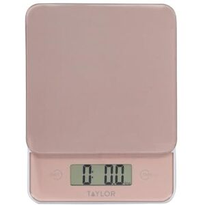 Taylor Digital Glass Kitchen Scales, Stylish Compact Food Weigh Scales with Precision Accuracy and Tare Function, Rose Gold, 5 kg Capacity Taylor Digital Glass Kitchen Scales, Stylish Compact Food Weigh Scales with Precision Accuracy and Tare Function, Rose Gold, 5 kg Capacity