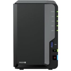 Synology DS225+ 32TB ( HAT33) 2-bay Plus series Intel Celeron J4125 quad-core, 2GB non-ECC DDR4 SODIMM upgradable to 6GB using D4NS01-4G. 1 x 2.5GbE and 1 x 1GbE RJ-45 LAN port Synology DS225+ 32TB ( HAT33) 2-bay Plus series Intel Celeron J4125 quad-core, 2GB non-ECC DDR4 SODIMM upgradable to 6GB using D4NS01-4G. 1 x 2.5GbE and 1 x 1GbE RJ-45 LAN port