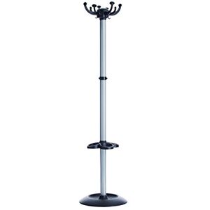 Office Hippo Contemporary Coat And Umbrella Stand with 12 Hooks, Metal, Silver, 41 x 41 x 164.5 cm Office Hippo Contemporary Coat And Umbrella Stand with 12 Hooks, Metal, Silver, 41 x 41 x 164.5 cm