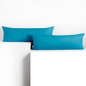 DecoKing 2 Pillowcases 40 x 200 cm Jersey 100% Combed Cotton Zip Cyan Amber DecoKing 2 Pillowcases 40 x 200 cm Jersey 100% Combed Cotton Zip Cyan Amber