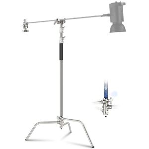 NEEWER C Stand with Boom Arm Pro 100% Stainless Steel, Max Height 10.8ft/330cm Air Cushion Heavy Duty Photography Light Stand with 4.2ft/128cm Holding Arm for Monolight Softbox Reflector NEEWER C Stand with Boom Arm Pro 100% Stainless Steel, Max Height 10.8ft/330cm Air Cushion Heavy Duty Photography Light Stand with 4.2ft/128cm Holding Arm for Monolight Softbox Reflector