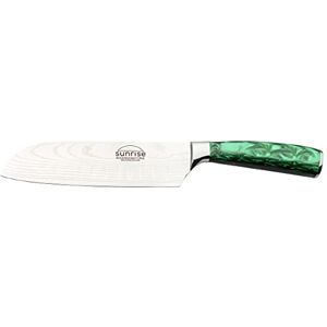 Rio Sunrise Collection 7” Santoku Japanese Chef’s Kitchen Knife, Premium Stainless Steel with Ergonomic Resin Handles, Emerald, RF-2105GN Rio Sunrise Collection 7” Santoku Japanese Chef’s Kitchen Knife, Premium Stainless Steel with Ergonomic Resin Handles, Emerald, RF-2105GN