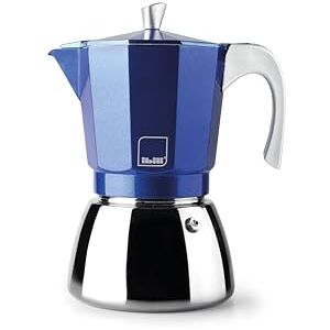 IBILI Elba Blue espresso machine, 3 cups, 150 ml, cast aluminium, stainless steel base, with reducer for 2 cups, suitable for induction IBILI Elba Blue espresso machine, 3 cups, 150 ml, cast aluminium, stainless steel base, with reducer for 2 cups, suitable for induction