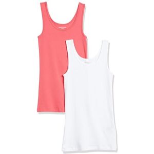Amazon Essentials Women's Slim-Fit Vest, Pack of 2, Bright Pink/White, M Amazon Essentials Women's Slim-Fit Vest, Pack of 2, Bright Pink/White, M