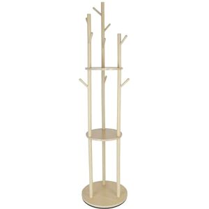 Relaxdays Rack, 360° rotatable, 9 Hooks, 3 Shelves, HxD: 165 x 40 cm, Coat Stand, Pine Wood, Natural, Fibreboard, 165 x 40 x 40 cm Relaxdays Rack, 360° rotatable, 9 Hooks, 3 Shelves, HxD: 165 x 40 cm, Coat Stand, Pine Wood, Natural, Fibreboard, 165 x 40 x 40 cm