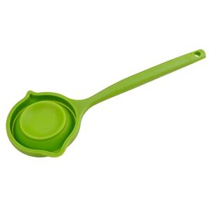 Tasty Silicone Soup Ladle with Folding Feature, Soup Spoon with Pouring Tips on Both Sides for Cooking & Serving Soup & Other Dishes, Dimensions: 33.5x13cm, Colour: Bright Light Green Tasty Silicone Soup Ladle with Folding Feature, Soup Spoon with Pouring Tips on Both Sides for Cooking & Serving Soup & Other Dishes, Dimensions: 33.5x13cm, Colour: Bright Light Green