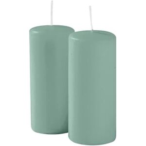 Cereria di Giorgio Risthò 9 x Wax Candles, Grey Green, Diameter 5 cm, Height 12 cm Cereria di Giorgio Risthò 9 x Wax Candles, Grey Green, Diameter 5 cm, Height 12 cm