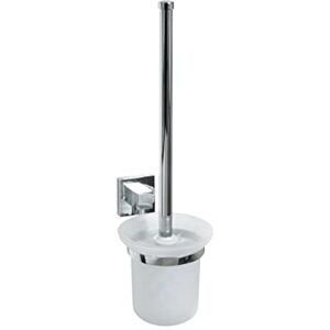 Fackelmann 86756 Toilet Brush with Glass Base / Glossy Chrome-Plated Surface / Approximately 11.5 x 38 x 15 cm Fackelmann 86756 Toilet Brush with Glass Base / Glossy Chrome-Plated Surface / Approximately 11.5 x 38 x 15 cm