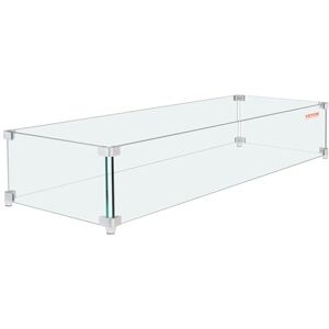 VEVOR Fire Pit Wind Guard, 38 x 10.5 x 6 Inch Glass Wind Guard, Rectangular Glass Shield, 0.3" Thick Fire Table, Clear Tempered Glass Flame Guard, Steady Feet Tree Pit Guard for Propane, Gas, Outdoor VEVOR Fire Pit Wind Guard, 38 x 10.5 x 6 Inch Glass Wind Guard, Rectangular Glass Shield, 0.3" Thick Fire Table, Clear Tempered Glass Flame Guard, Steady Feet Tree Pit Guard for Propane, Gas, Outdoor