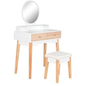 Home ESPRIT Dressing Table White Natural Wood MDF 80 x 40 x 127 cm Home ESPRIT Dressing Table White Natural Wood MDF 80 x 40 x 127 cm