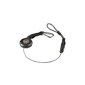Ergodyne Squids 3001 Retractable Tool Lanyard with Carabiner Mount and Loop Attachment End, Tool Weight Capacity 2 lbs,Black Ergodyne Squids 3001 Retractable Tool Lanyard with Carabiner Mount and Loop Attachment End, Tool Weight Capacity 2 lbs,Black
