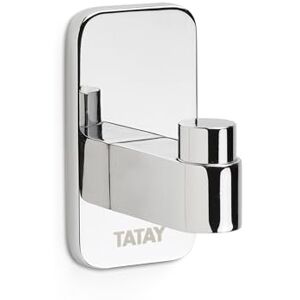 TATAY Single Bathroom Towel Hanger Slim, Wall Hook, Stainless Steel, Double Fixing System with Screws or Glu Fix. Measures 3,5 x 4,5 x 6,5 cm TATAY Single Bathroom Towel Hanger Slim, Wall Hook, Stainless Steel, Double Fixing System with Screws or Glu Fix. Measures 3,5 x 4,5 x 6,5 cm