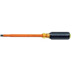 KLEIN TOOLS 602-8-INS Insulated Screwdriver, 3/8-Inch Cabinet Tip with 8-Inch Shank, Made in USA KLEIN TOOLS 602-8-INS Insulated Screwdriver, 3/8-Inch Cabinet Tip with 8-Inch Shank, Made in USA