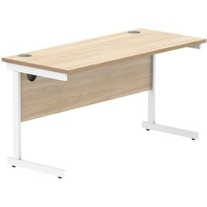 Office Hippo Essentials Rectangular Writing Computer Work Place, Home Office Desk with Cable Port Management, MFC, Canadian Oak, 140x60cm Office Hippo Essentials Rectangular Writing Computer Work Place, Home Office Desk with Cable Port Management, MFC, Canadian Oak, 140x60cm