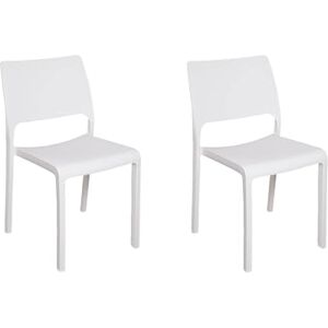 Dmora Set of 2 outdoor chairs Ancona, Garden seat, For indoor or outdoor, Stackable, Made in Italy, 47x53 h82 cm, White Dmora Set of 2 outdoor chairs Ancona, Garden seat, For indoor or outdoor, Stackable, Made in Italy, 47x53 h82 cm, White