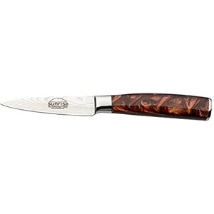 Rio Sunrise Collection 3.5" Paring Knife, Stainless Steel with Resin Handles, Amber Brown RF-2101BR Rio Sunrise Collection 3.5" Paring Knife, Stainless Steel with Resin Handles, Amber Brown RF-2101BR