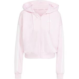 adidas Women's ESSENTIALS 3-STRIPES FRENCH TERRY FULL ZIP HOODIE, Clear Pink/White, S adidas Women's ESSENTIALS 3-STRIPES FRENCH TERRY FULL ZIP HOODIE, Clear Pink/White, S