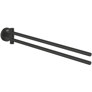 Grohe Start Towel Bar (Metal, Pivotable 2 Arms, Concealed Fastening, Including Screws and Dowels, Easy to Fit), Size 439 mm, Matt Black, 411832430 Grohe Start Towel Bar (Metal, Pivotable 2 Arms, Concealed Fastening, Including Screws and Dowels, Easy to Fit), Size 439 mm, Matt Black, 411832430