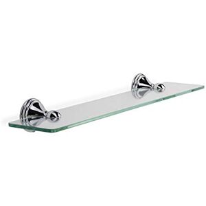 Croydex Westminster Wall Mounted Glass Shelf with Zinc Alloy Construction, Chrome, Silver Croydex Westminster Wall Mounted Glass Shelf with Zinc Alloy Construction, Chrome, Silver