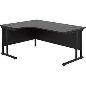 Office Hippo L Shaped Office Desk 160 x 120cm. Large Corner Computer Desk For Home Office With Integrated Cable Ports, Ideal For Work, Study, Gaming And Hobby Workstation (Black/Black) Office Hippo L Shaped Office Desk 160 x 120cm. Large Corner Computer Desk For Home Office With Integrated Cable Ports, Ideal For Work, Study, Gaming And Hobby Workstation (Black/Black)