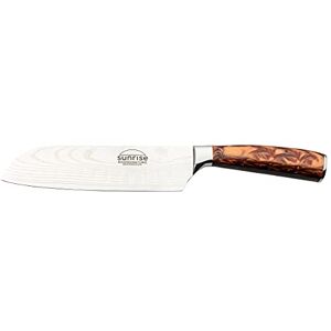 Rio Sunrise Collection 7” Santoku Japanese Chef’s Kitchen Knife, Premium Stainless Steel with Ergonomic Resin Handles, Amber, RF-2105BR Rio Sunrise Collection 7” Santoku Japanese Chef’s Kitchen Knife, Premium Stainless Steel with Ergonomic Resin Handles, Amber, RF-2105BR