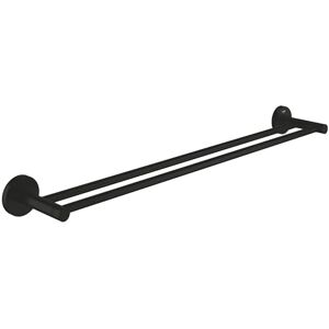 Grohe Start Double Towel Rail (Metal, Concealed Fastening, Including Screws and Dowels, Easy to Fit), Size 654 mm, Matt Black, 412032430 Grohe Start Double Towel Rail (Metal, Concealed Fastening, Including Screws and Dowels, Easy to Fit), Size 654 mm, Matt Black, 412032430