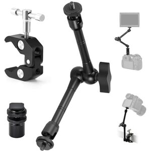 TARION Magic Arm with Super Clamp Upgraded 11inch/28cm Flexible Camera Articulating Friction Arm Mount & Adjustable Crab Clamp with 1/4" 3/8" Thread Screw for LCD Monitor LED Lights Action Camera TARION Magic Arm with Super Clamp Upgraded 11inch/28cm Flexible Camera Articulating Friction Arm Mount & Adjustable Crab Clamp with 1/4" 3/8" Thread Screw for LCD Monitor LED Lights Action Camera