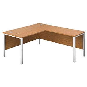 Office Hippo Heavy Duty Corner Office Goalpost Desk with Right Return, Home Office Desk, Filing, PC Desk For Office or Home, 5 Yr Wty, MFC Oak Top, White Legs, 180cm x 180cm Office Hippo Heavy Duty Corner Office Goalpost Desk with Right Return, Home Office Desk, Filing, PC Desk For Office or Home, 5 Yr Wty, MFC Oak Top, White Legs, 180cm x 180cm